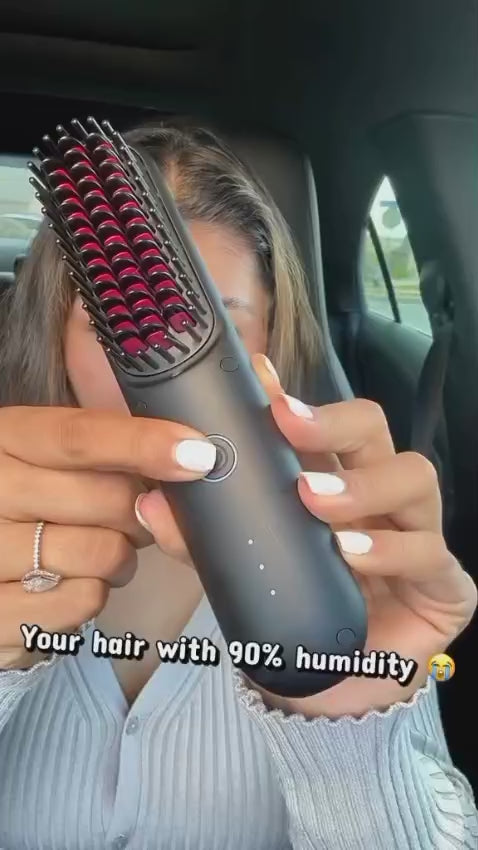 Premium Wireless Hair Styling Straightener Brush_High Quality Battery time